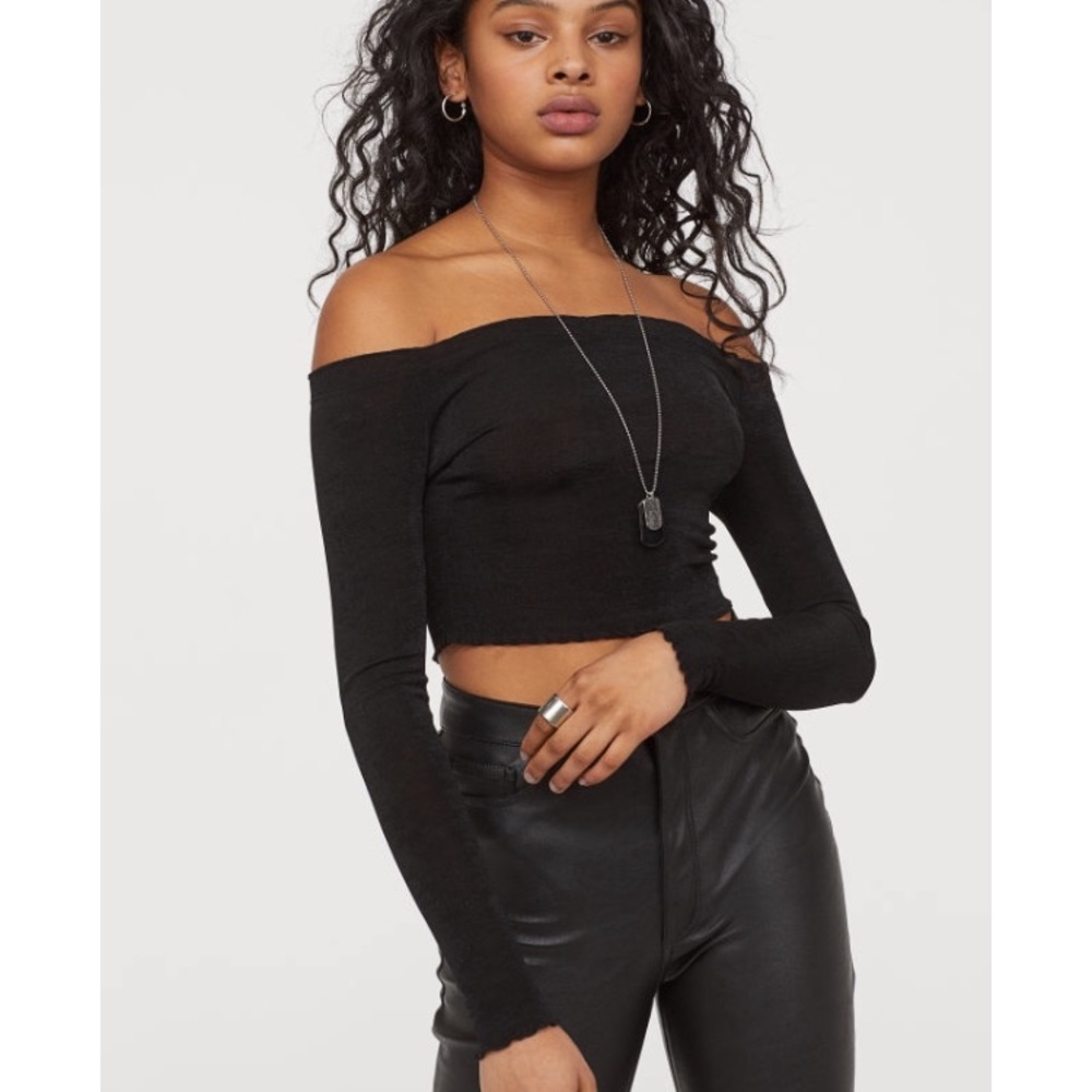 Black off the shoulder top
